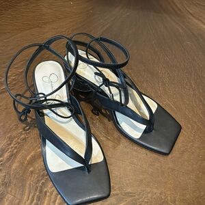 Clear heel and ankle strap